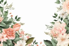 Watercolor Floral Border, Wedding card illustration Product Image 2