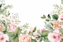 Watercolor Floral Border for wedding invitations Product Image 2
