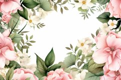 Watercolor Floral Border, Wedding card illustration Product Image 2