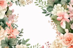 Watercolor Floral Border for wedding invitations Product Image 2