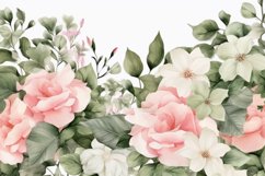 Watercolor Floral Border, Wedding card illustration Product Image 2