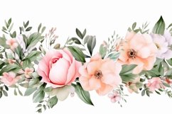 Watercolor Floral Border, Wedding card illustration Product Image 2