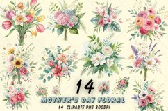 Sublimation Bouquet Clipart, Spring Floral Illustrations, Love Bouquet Clipart, Gift Floral Designs, Elegant Watercolor Flowers, Floral Sublimation Bundle, Watercolor Mother's Day