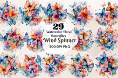 Watercolor Floral Butterflies Wind Spinner,Watercolor Flower Butterflies Wind Spinner,Wind Spinner Love, Wild Flower Butterfly Illustrations Wind Spinner, Watercolor Floral Butterflies Spinner, Wild Flower Butterfly Illustrations Spinner, Sublimation Wate