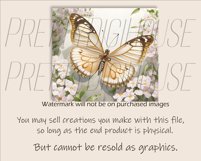 Watercolor Floral Butterfly Skinny Tumbler PNG Product Image 3