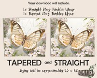 Watercolor Floral Butterfly Skinny Tumbler PNG Product Image 2