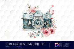 Floral Camera Illustration Clipart Product Image 1