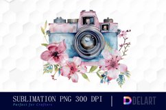 Floral Camera PNG Clipart Product Image 1