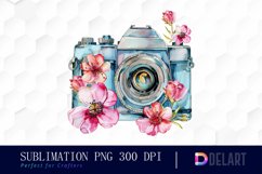 Floral Camera PNG Clipart Product Image 1