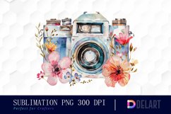 Floral Camera Illustration Clipart Product Image 1