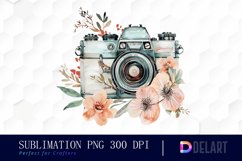 Floral Camera PNG Clipart Product Image 1