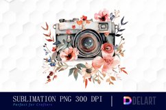 Floral Camera Illustration Clipart Product Image 1