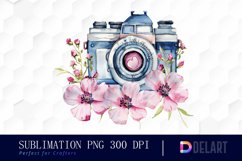 Floral Camera Sublimation PNG Clipart Product Image 1