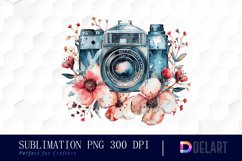 Floral Camera Illustration Clipart Product Image 1
