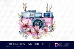 Floral Camera Illustration Clipart Product Image 1