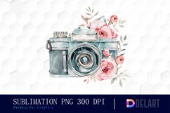 Floral Camera PNG Clipart Product Image 1