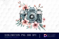 Floral Camera Illustration Clipart Product Image 1