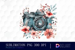 Floral Camera PNG Clipart Product Image 1