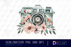 Floral Camera Illustration Clipart Product Image 1