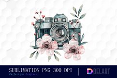 Floral Camera Illustration Clipart Product Image 1