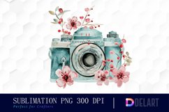 Floral Camera Illustration Clipart Product Image 1