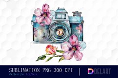 Floral Camera PNG Clipart Product Image 1