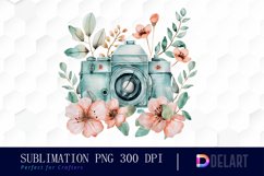 Floral Camera Illustration Clipart Product Image 1