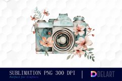 Floral Camera Illustration Clipart Product Image 1
