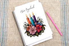 Watercolor Floral Candles Clipart Bundle Product Image 4