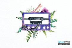 Watercolor Floral Cassettes PNG Clipart Product Image 1