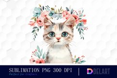 Floral Cat Graphics Clipart Product Image 1