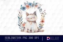 Floral Cat PNG Clipart Product Image 1