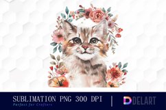 Floral Cat PNG Clipart Product Image 1