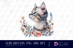 Floral Cat PNG Clipart Product Image 1