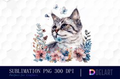 Floral Cat Graphics Clipart Product Image 1