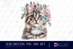 Floral Cat Graphics Clipart Product Image 1
