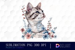 Floral Cat Graphics Clipart Product Image 1