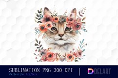 Floral Cat Graphics Clipart Product Image 1
