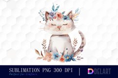 Floral Cat Graphics Clipart Product Image 1