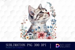 Floral Cat Graphics Clipart Product Image 1