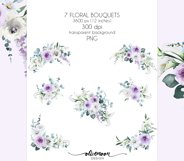 watercolor floral clipart lavender white