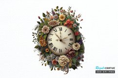 Watercolor Floral Clock PNG Clipart Product Image 1