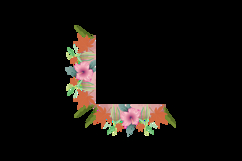 Watercolor floral corner decoration ornament design Product Image 2