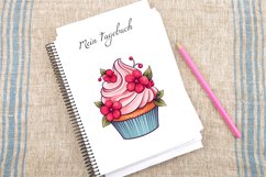 Watercolor Floral Cupcake Clipart Bundle Product Image 4