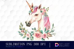 Floral Cute Unicorn Illustration Clipart Product Image 1