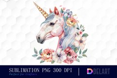 Floral Cute Unicorn Graphics Clipart Product Image 1
