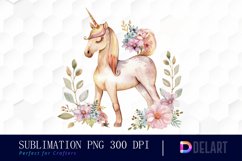 Floral Cute Unicorn Graphics Clipart Product Image 1