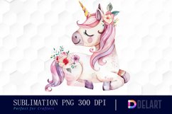 Floral Cute Unicorn Graphics Clipart Product Image 1