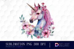 Floral Cute Unicorn Graphics Clipart Product Image 1