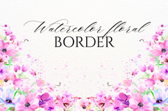 Watercolor Floral Border PNG Product Image 1